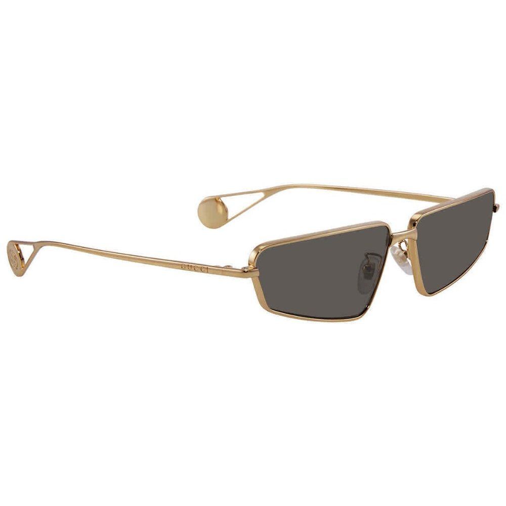 NEW Gucci Grey and Gold Rectangular Unisex Sunglasses
